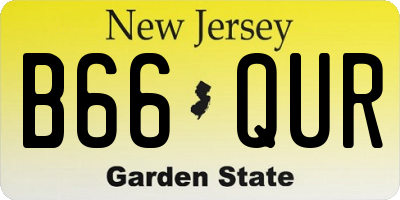 NJ license plate B66QUR