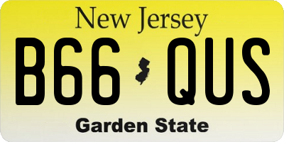 NJ license plate B66QUS