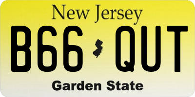 NJ license plate B66QUT