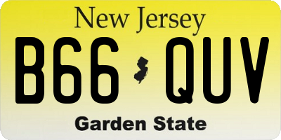 NJ license plate B66QUV