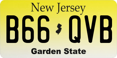 NJ license plate B66QVB