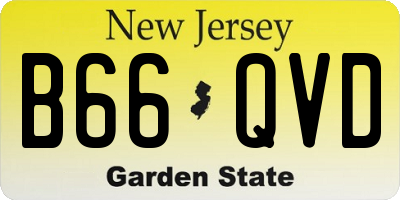 NJ license plate B66QVD