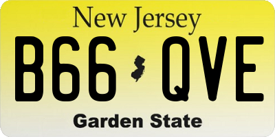 NJ license plate B66QVE