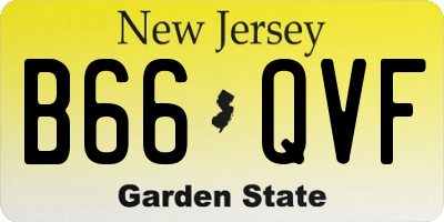 NJ license plate B66QVF