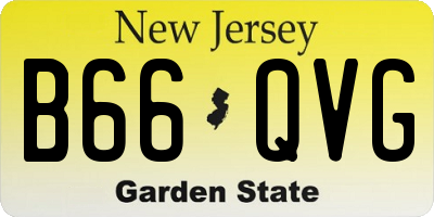 NJ license plate B66QVG