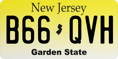 NJ license plate B66QVH