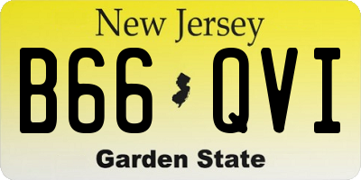 NJ license plate B66QVI