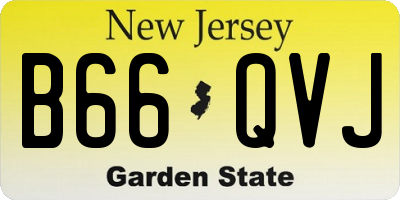 NJ license plate B66QVJ
