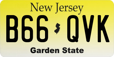 NJ license plate B66QVK