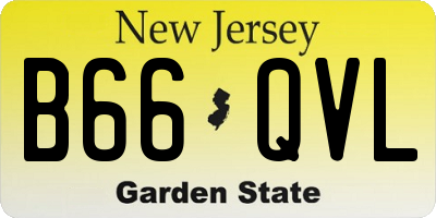 NJ license plate B66QVL