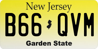 NJ license plate B66QVM