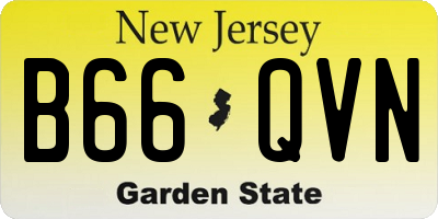 NJ license plate B66QVN