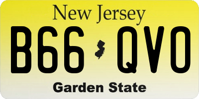 NJ license plate B66QVO