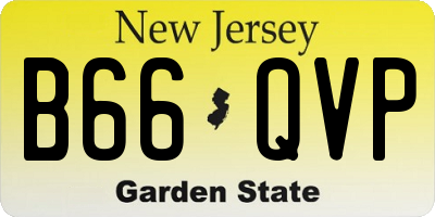 NJ license plate B66QVP