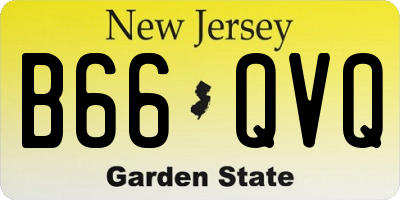 NJ license plate B66QVQ