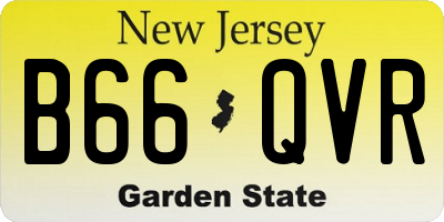 NJ license plate B66QVR