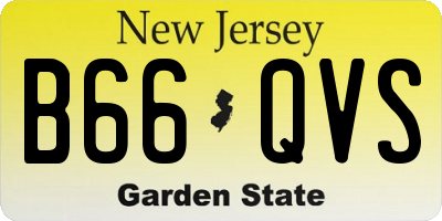 NJ license plate B66QVS