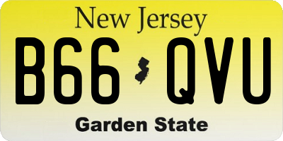 NJ license plate B66QVU