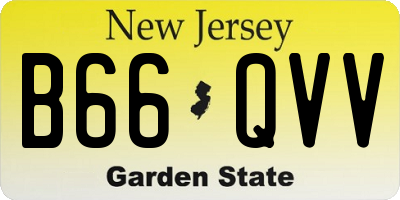 NJ license plate B66QVV