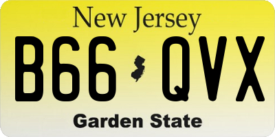 NJ license plate B66QVX