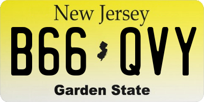 NJ license plate B66QVY