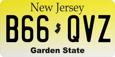 NJ license plate B66QVZ