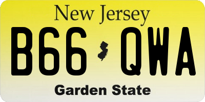 NJ license plate B66QWA