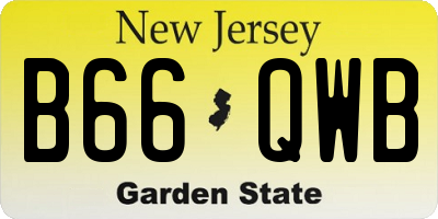 NJ license plate B66QWB