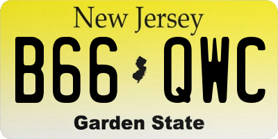 NJ license plate B66QWC
