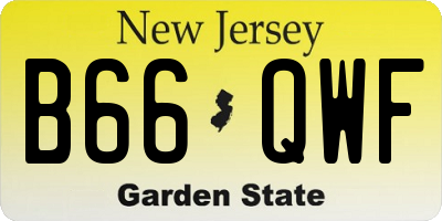 NJ license plate B66QWF