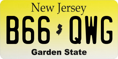 NJ license plate B66QWG