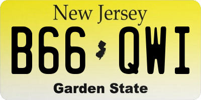 NJ license plate B66QWI
