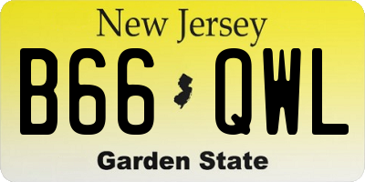 NJ license plate B66QWL