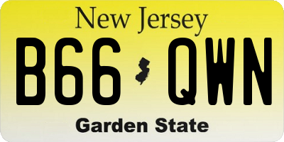 NJ license plate B66QWN