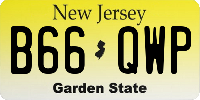 NJ license plate B66QWP