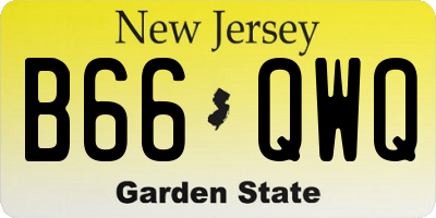 NJ license plate B66QWQ