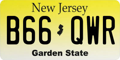 NJ license plate B66QWR