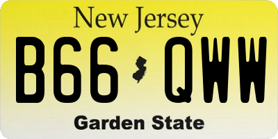 NJ license plate B66QWW