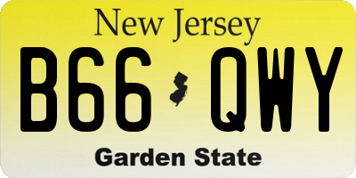 NJ license plate B66QWY