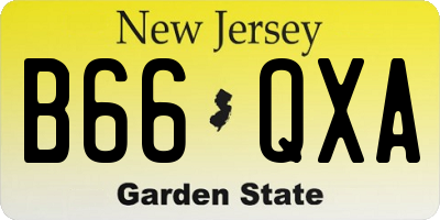 NJ license plate B66QXA