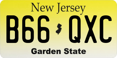 NJ license plate B66QXC