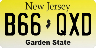 NJ license plate B66QXD