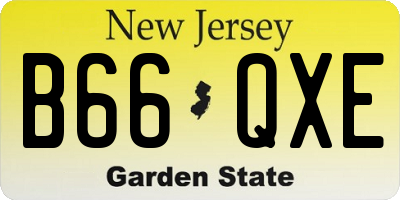 NJ license plate B66QXE