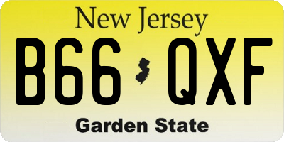 NJ license plate B66QXF