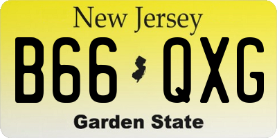 NJ license plate B66QXG