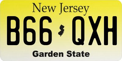 NJ license plate B66QXH