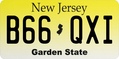 NJ license plate B66QXI
