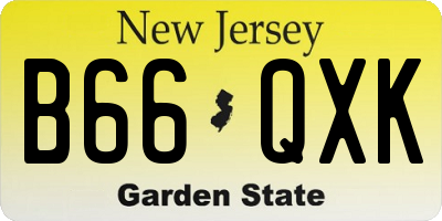 NJ license plate B66QXK