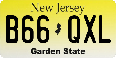 NJ license plate B66QXL