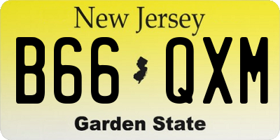 NJ license plate B66QXM